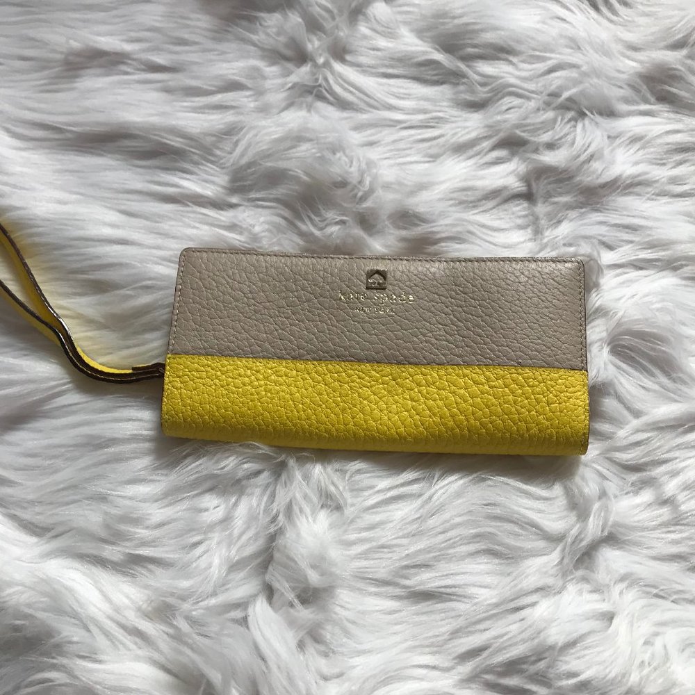 Kate Spade Yellow and Gray Color Block Wallet